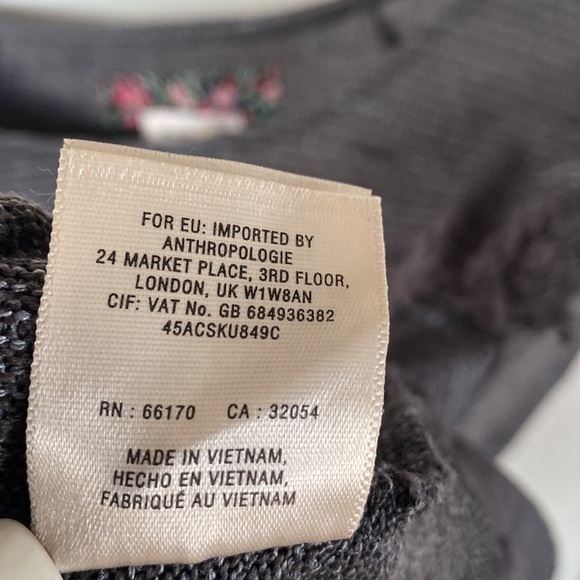 Gray Anthro Meadow Rue Greylace Popover Blouse, Size SP - Picture 8 of 10